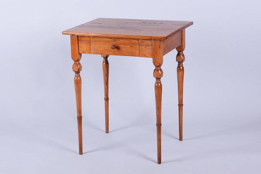 Biedermeier Side Table in Ash and Elm, Czech, 1810s