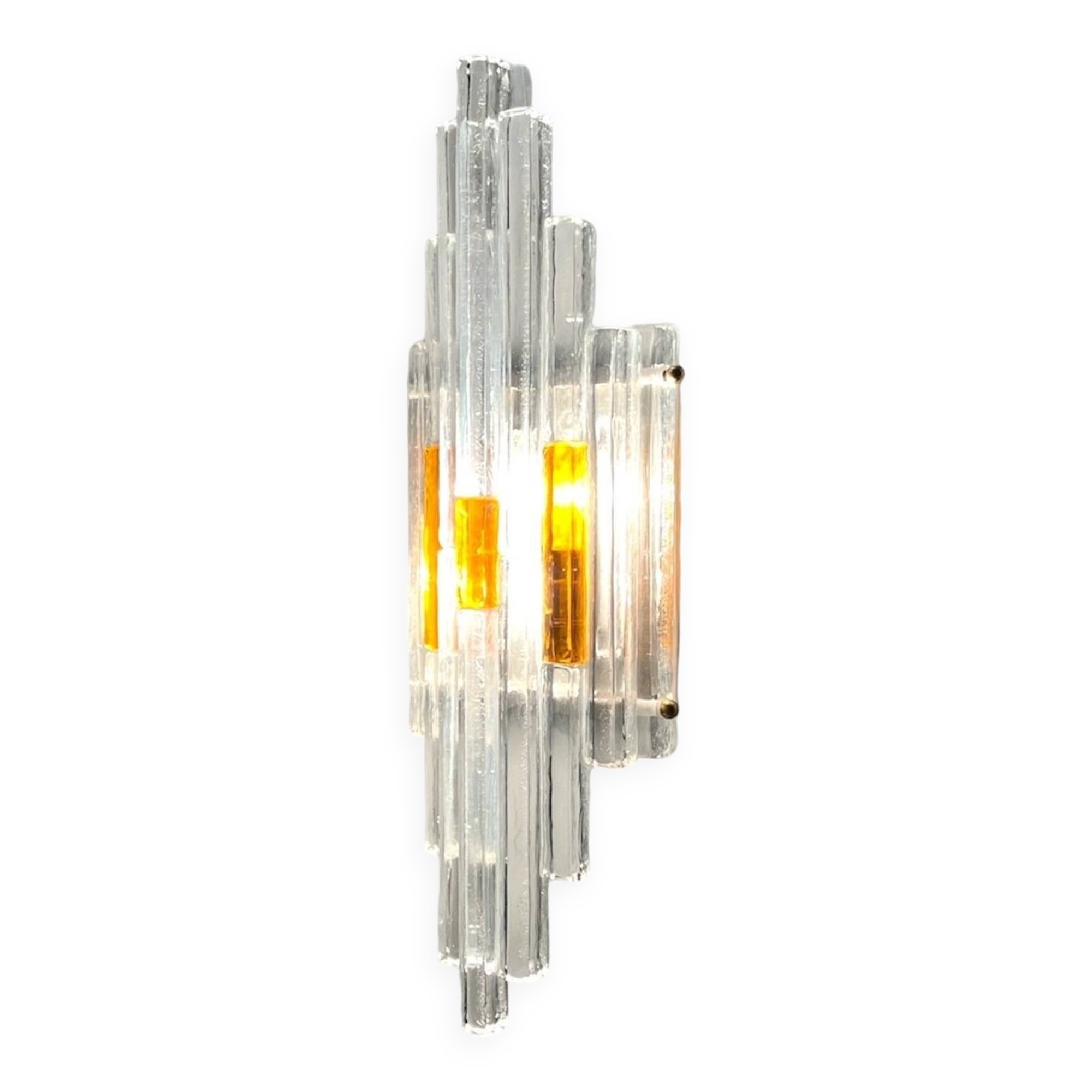 Vintage Handmade Glass 70s Poliarte Sconce ‘Linea’ byAlbano Poli