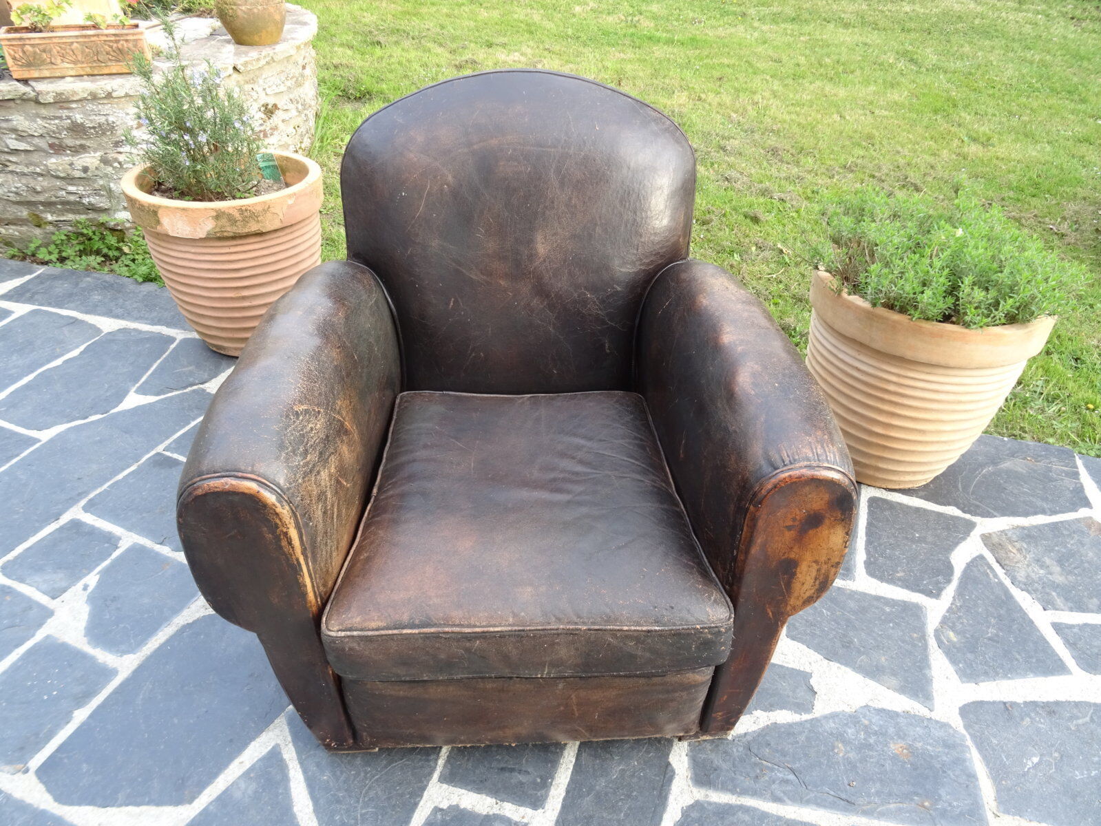 30s leather club armchair