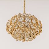 Gilt brass chandelier, design by Palwa, Germany, 1970s