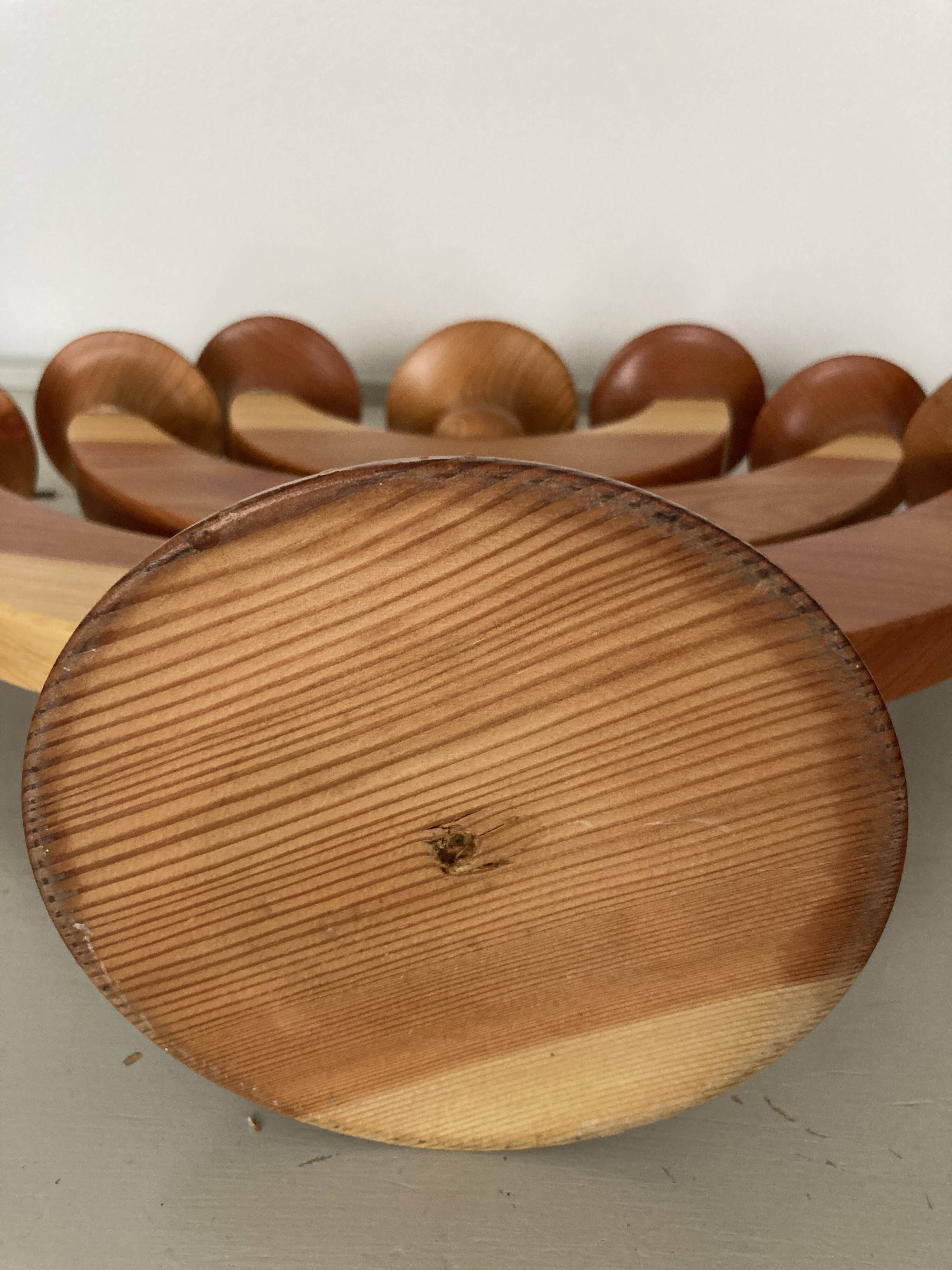 Large Swedish folding candle holder solid wood