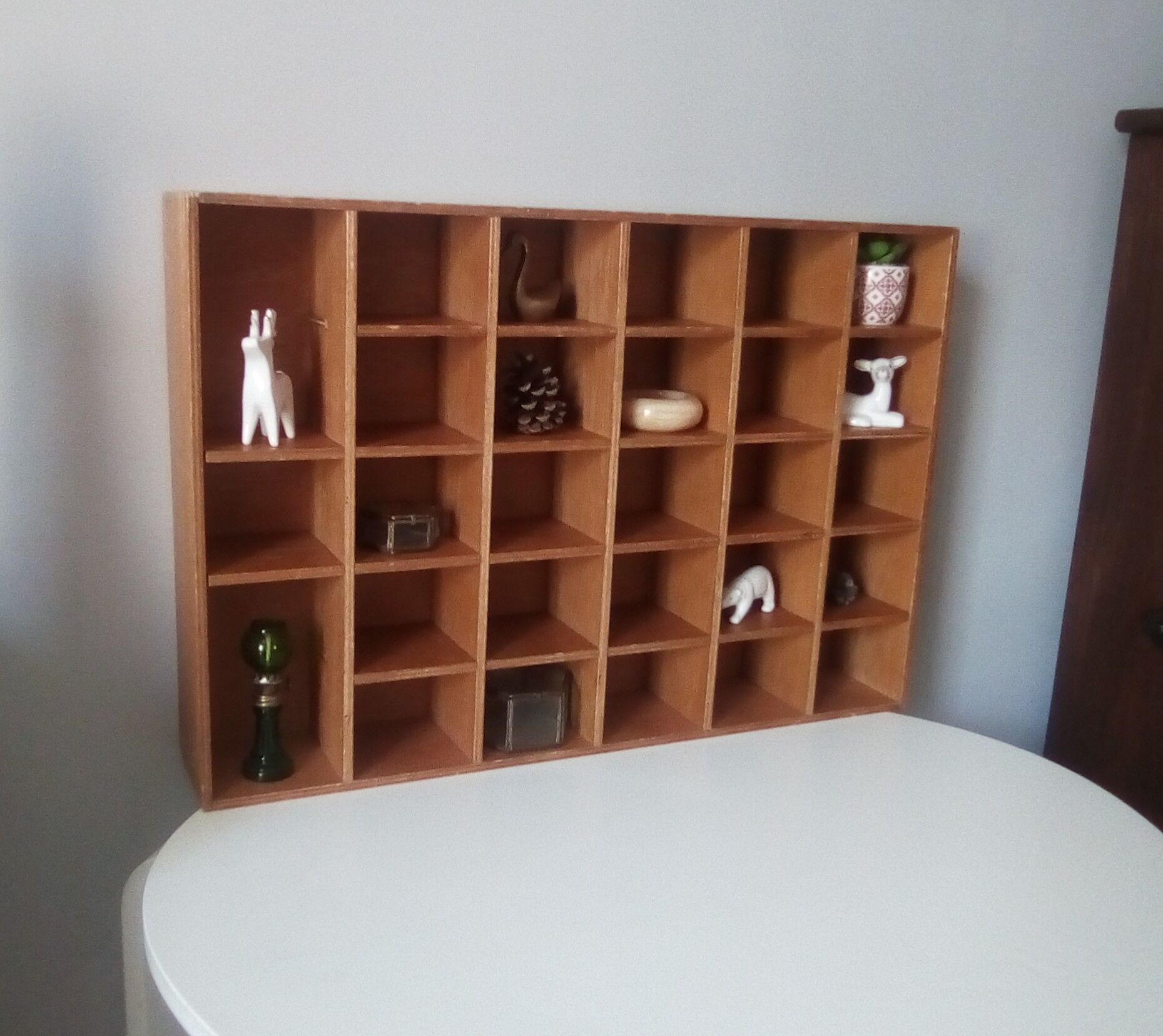 Vintage workshop shelf locker 28 boxes