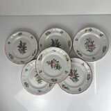 Set de 6 assiettes à dessert KG Luneville, france, 1950