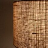 Handmade Søholm / Einar Johansen ceramic table lamp with jute lampshade / Mid-century Danish modern design / 1960s / 1970s