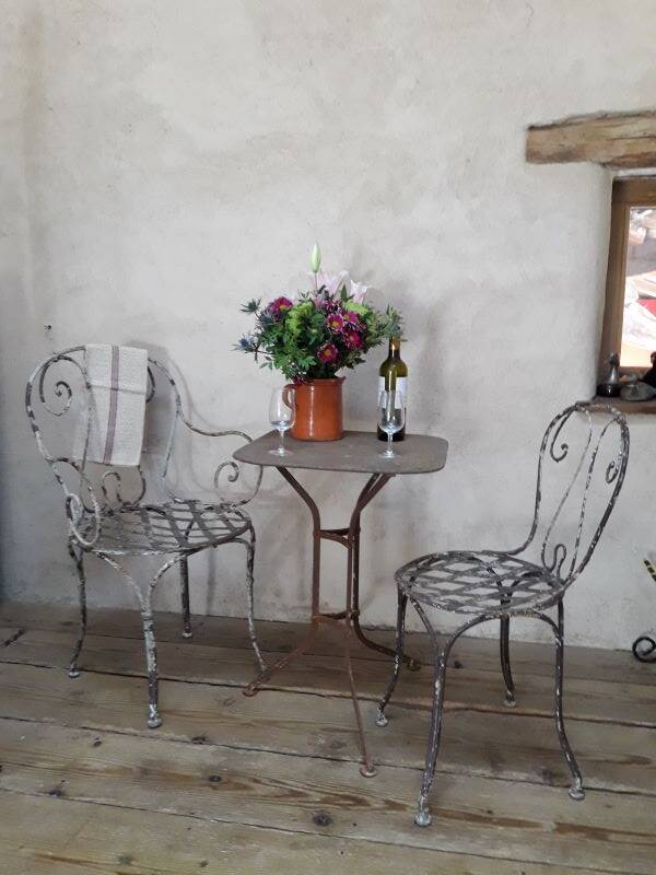 19th-century garden armchair in wrought iron