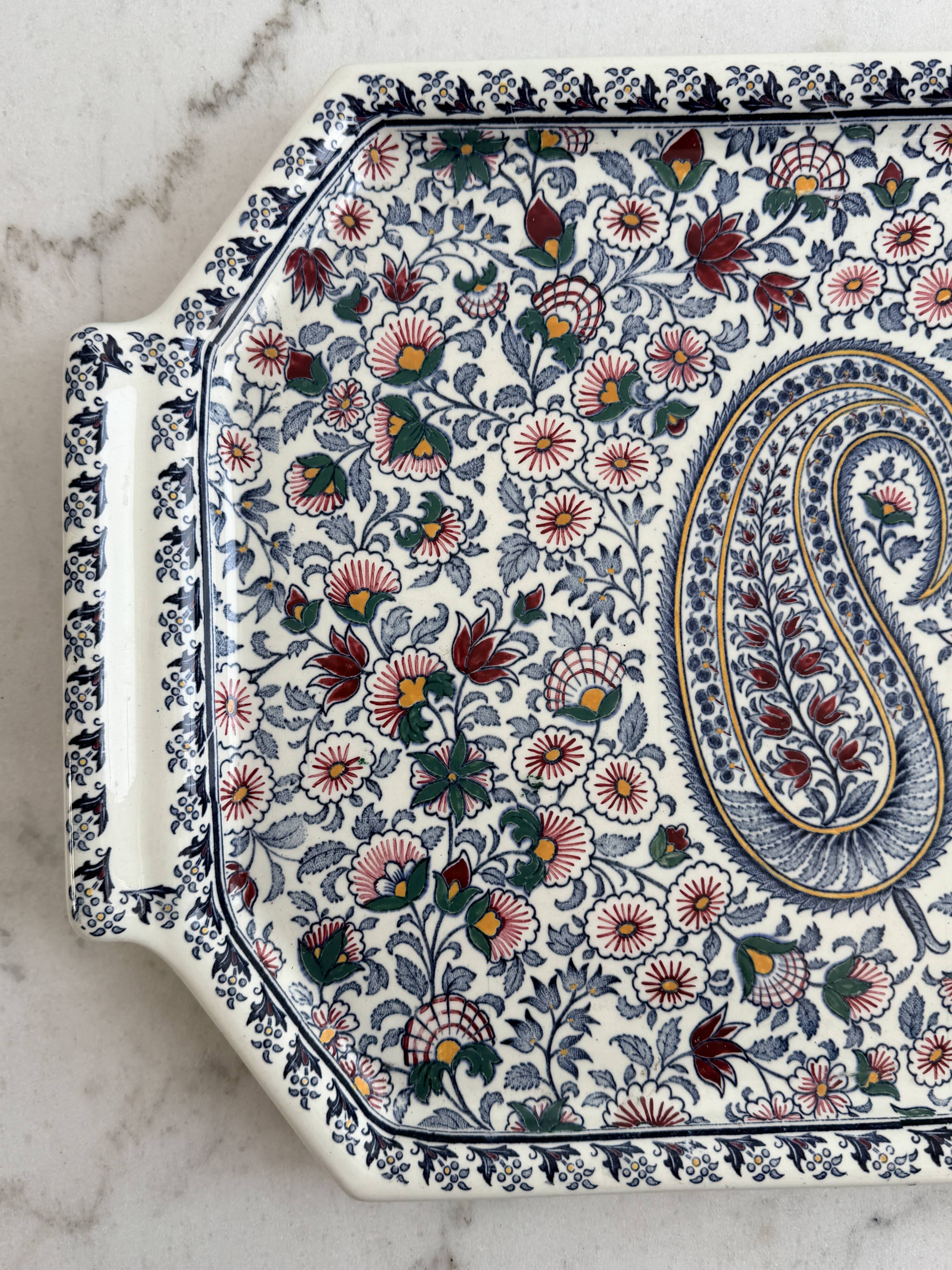 Large serving platter - Gien - Kashmir