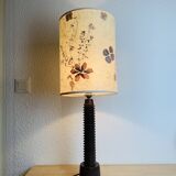 Brutalist folk art lamp 73 cm, turned wood