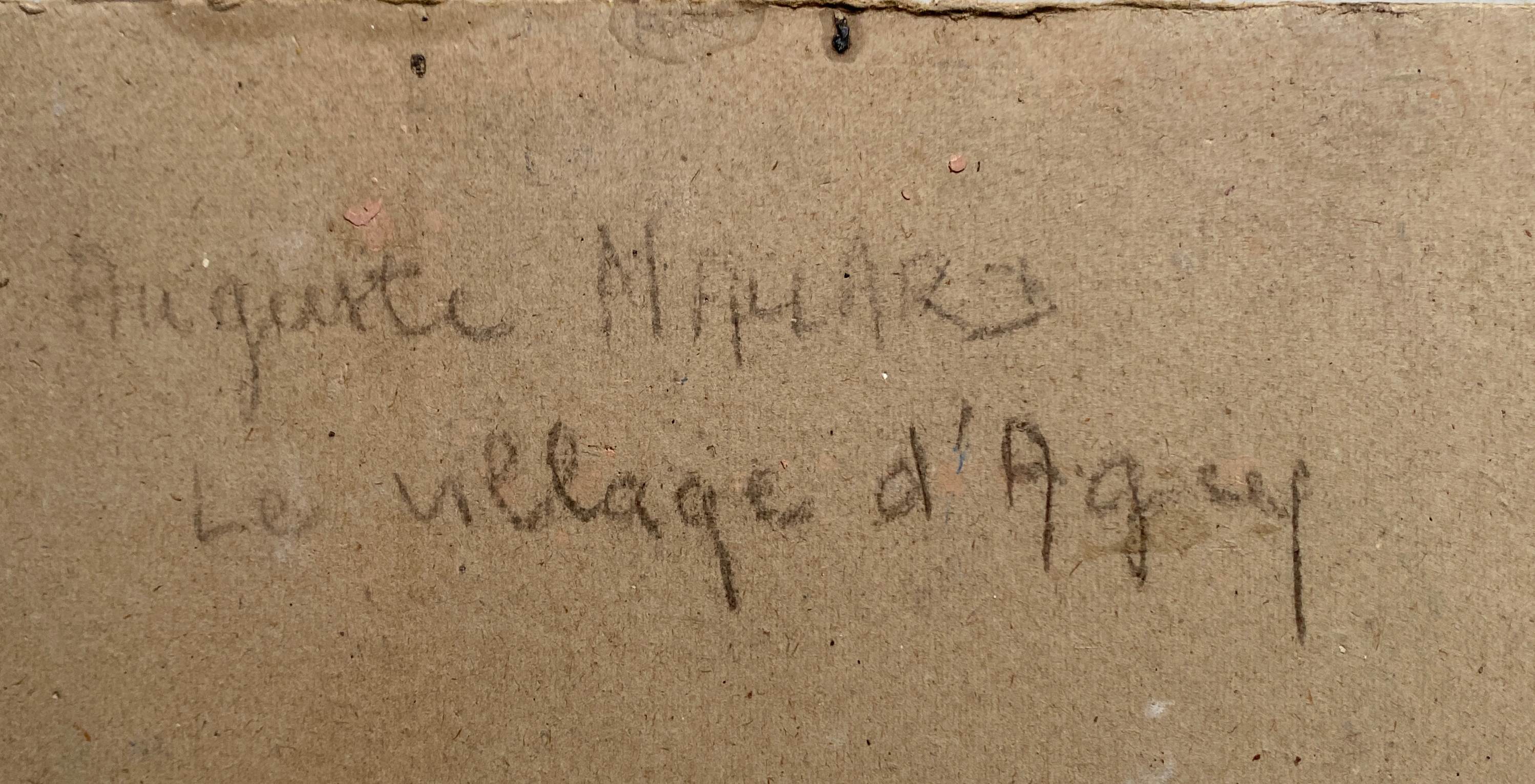 HSP painting "The village of Agey" (Côte d'Or) by Auguste Mallard (1895-1965)