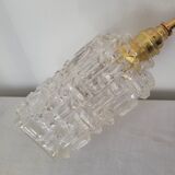 Wall lamp in glass, brass and porcelain