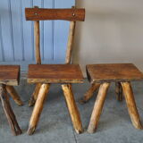 Brutalist chairs and stools set