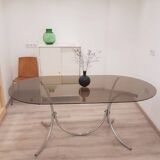 70s glass and chrome table