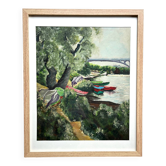 Été sur La Marne, oil on cardboard, M. Tassart 1964