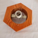 Bedside lamp in wood and opaline