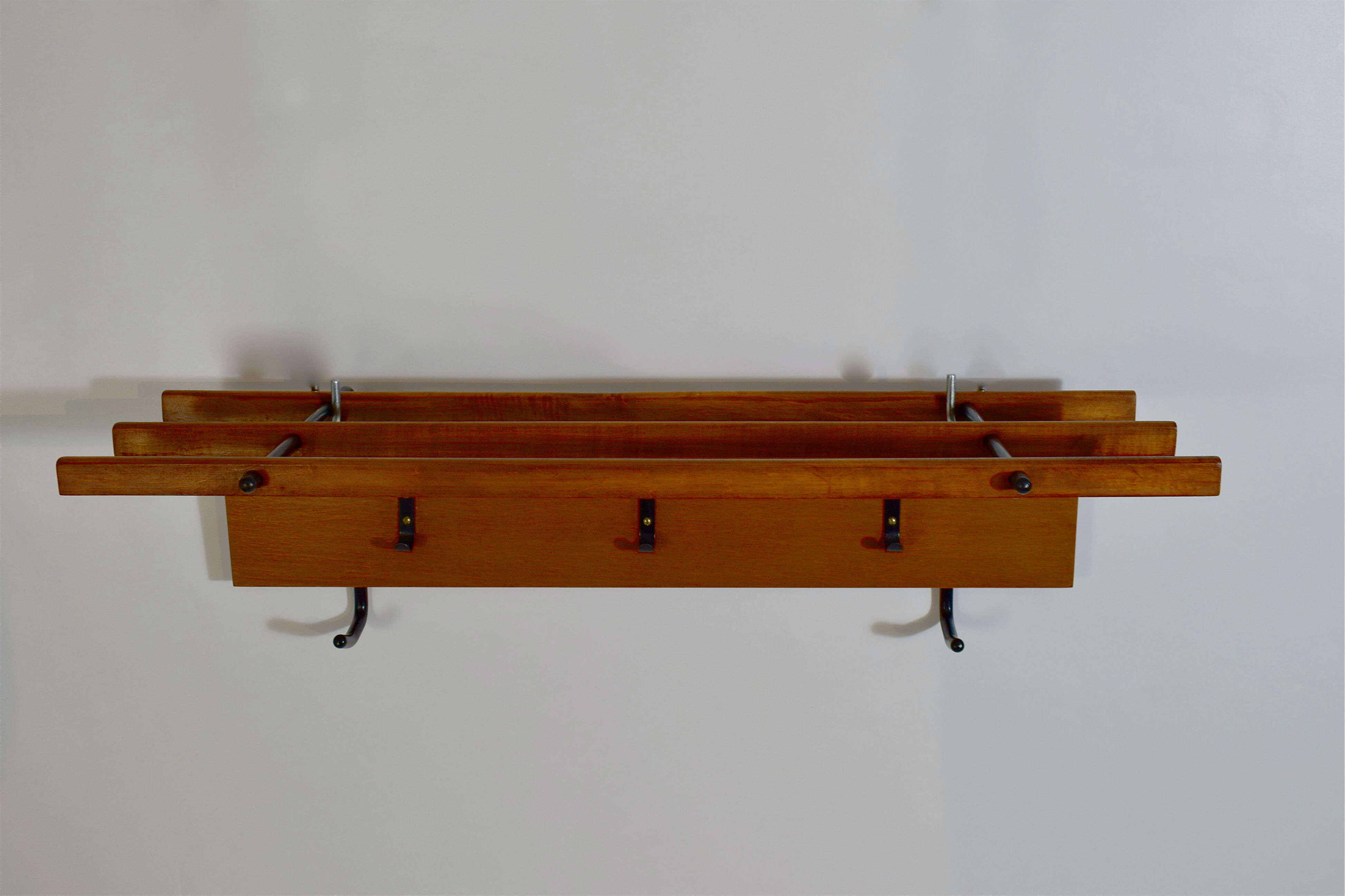 Scandinavian wall coat rack teak 1960
