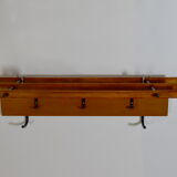 Scandinavian wall coat rack teak 1960