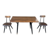 Set of table and chairs by Ilmari Tapiovaara Pirkaa.