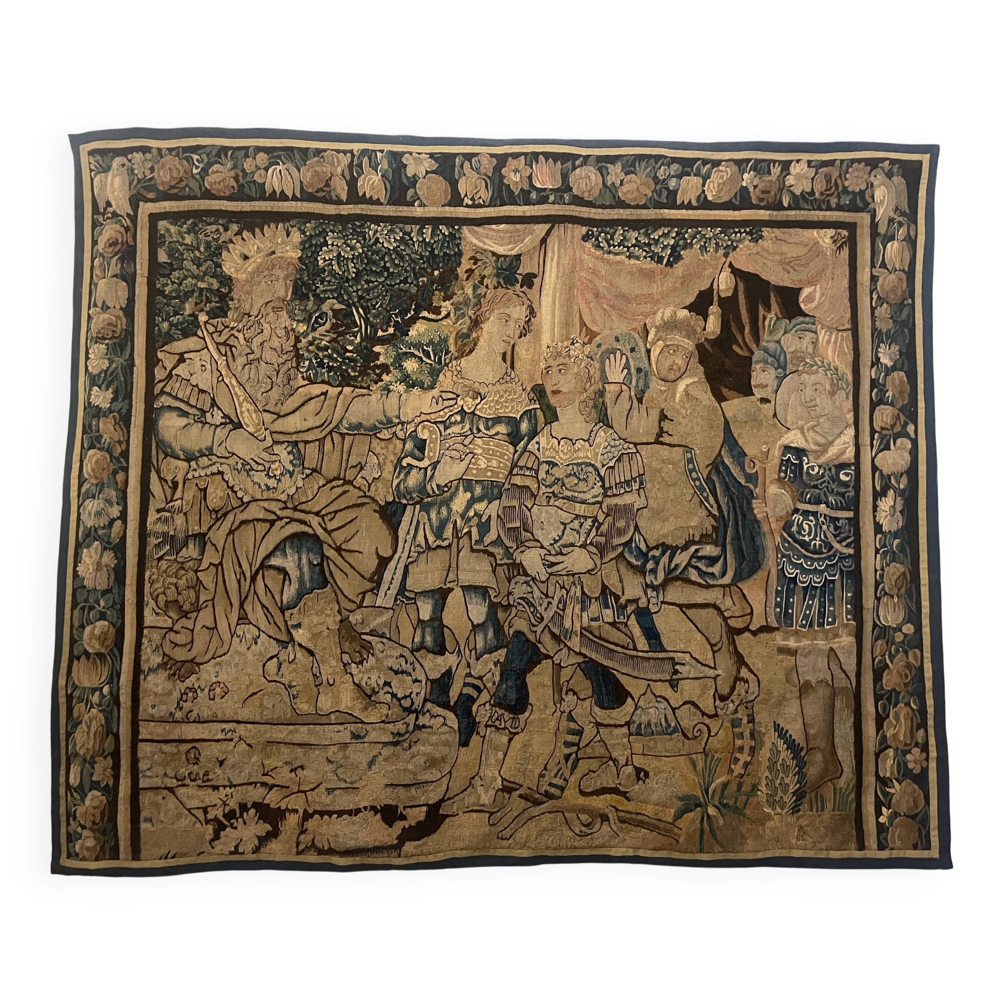 Flemish tapestry - 17th century depicting the meeting of David and the king.