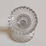 Large molded glass candle holder