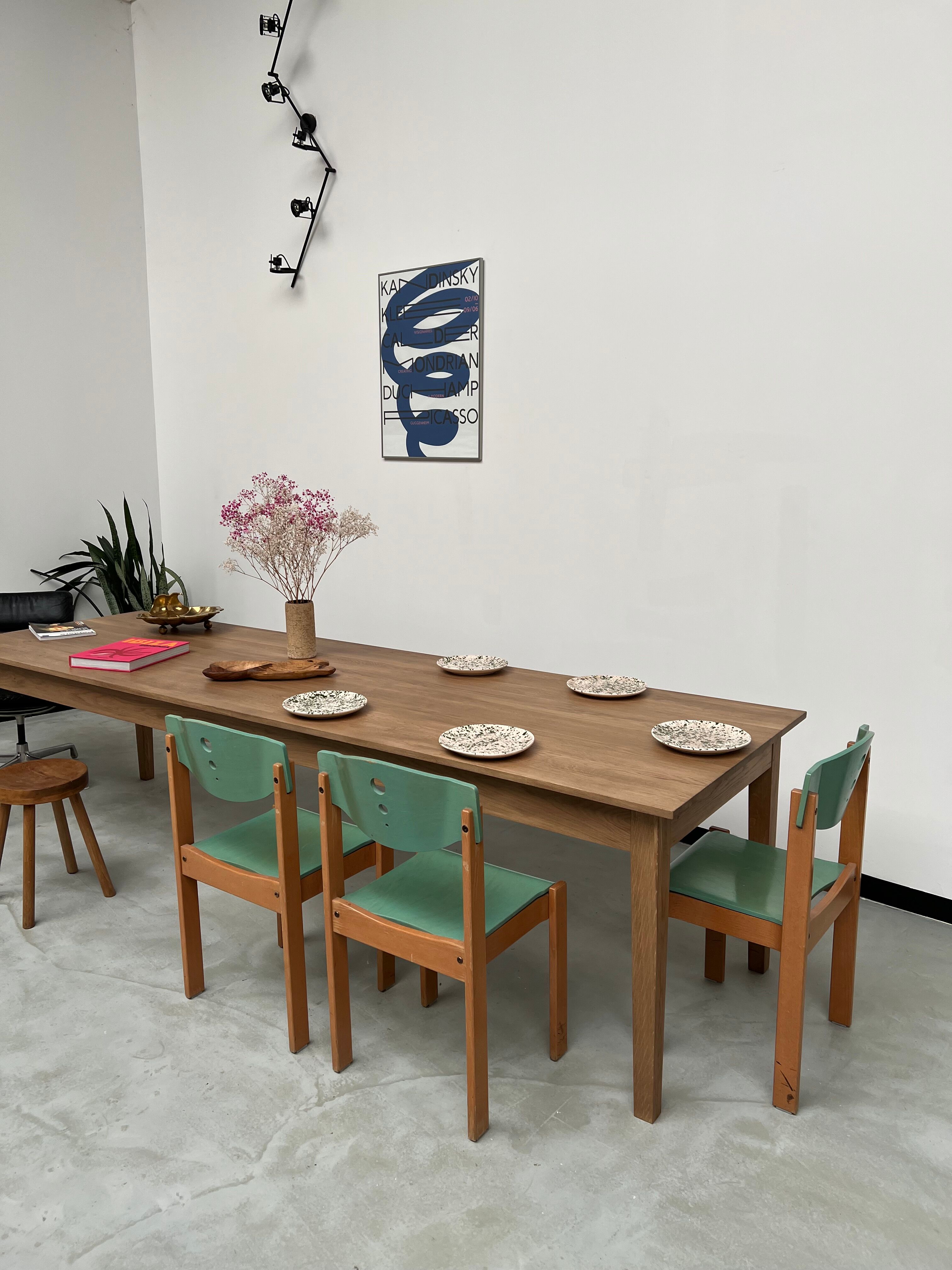 Farmhouse table "Dark Brown", spindle legs XXL 300 X 90 cm