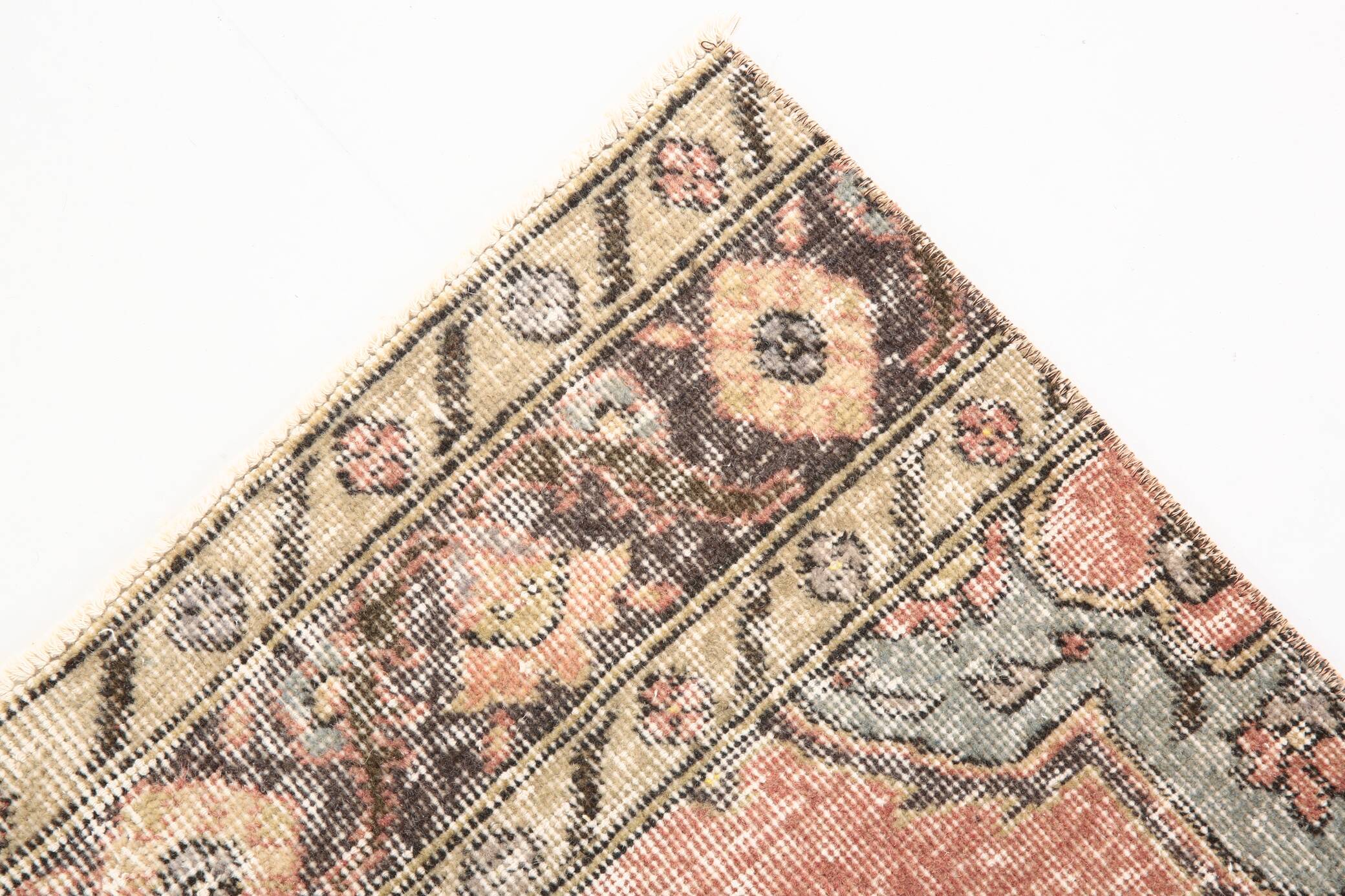 3x13 Pale Red Vintage Runner Rug, 85x388Cm