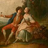 Trumeau de style Louis XV en bois sculpté XIX siècle