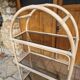 Vintage rattan shelf height