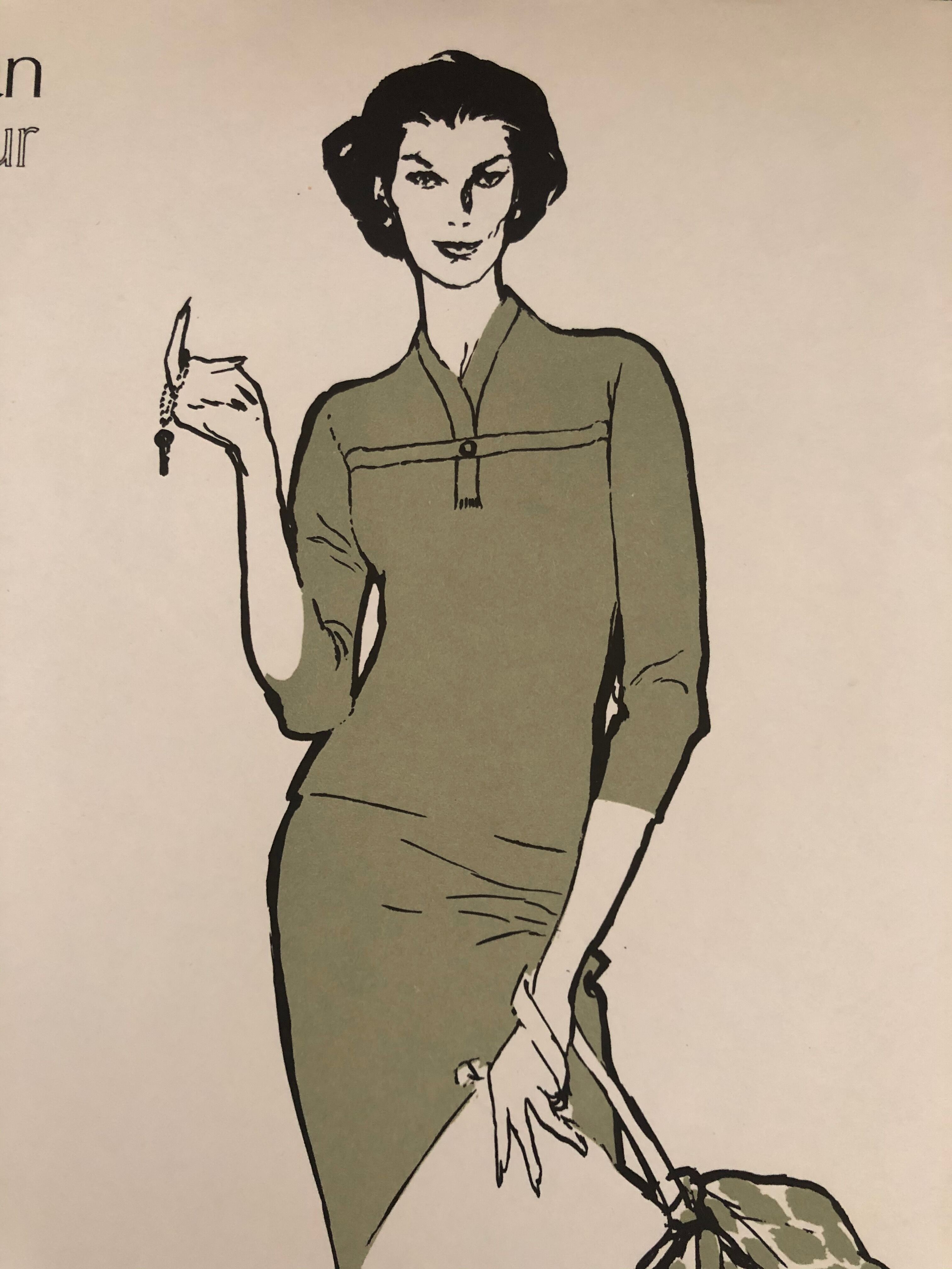 Fashion illustration 1957 by René Gruau