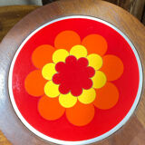 Plateau, wooden and ceramic chopping board, 1970s