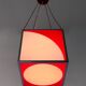 Cubic Red and White Plexiglass and Metal Pendant, Italy