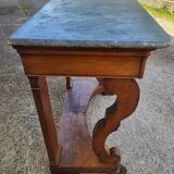 Empire restauration console with marble top in walnut from the 19th century