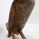 Senoufo African Folding Chair Fish Pattern on the Back Ivory Coast.