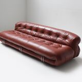Vintage Soriana set in red leather by Afra e Tobia Scarpa for Cassina Italy