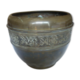 Cache pot brass floral décor