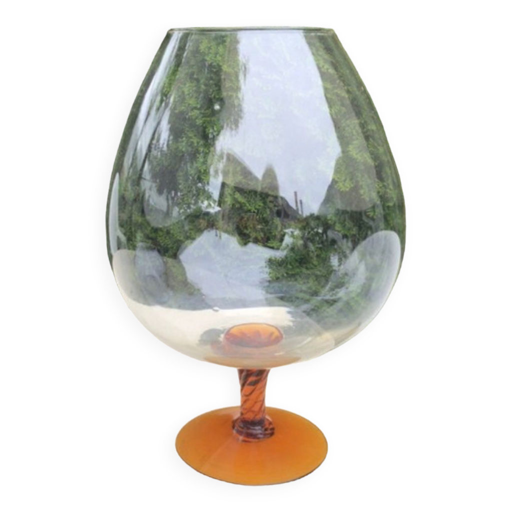 Vase dame jeanne forme verre cognac Selency