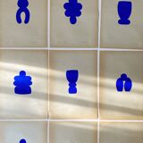 9 original gouache painting on vintage paper, A4