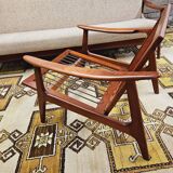 Danish teak Scandinavian sofa armchair set 1960