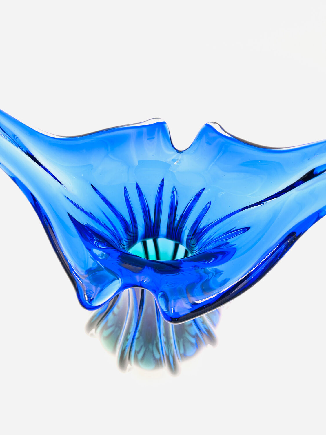 Large Murano Sommerso Vase 33cm - Cobalt Blue & Emerald - 2.8kg