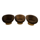 Set of 3 "Mushroom" Armchairs Space Age 1970