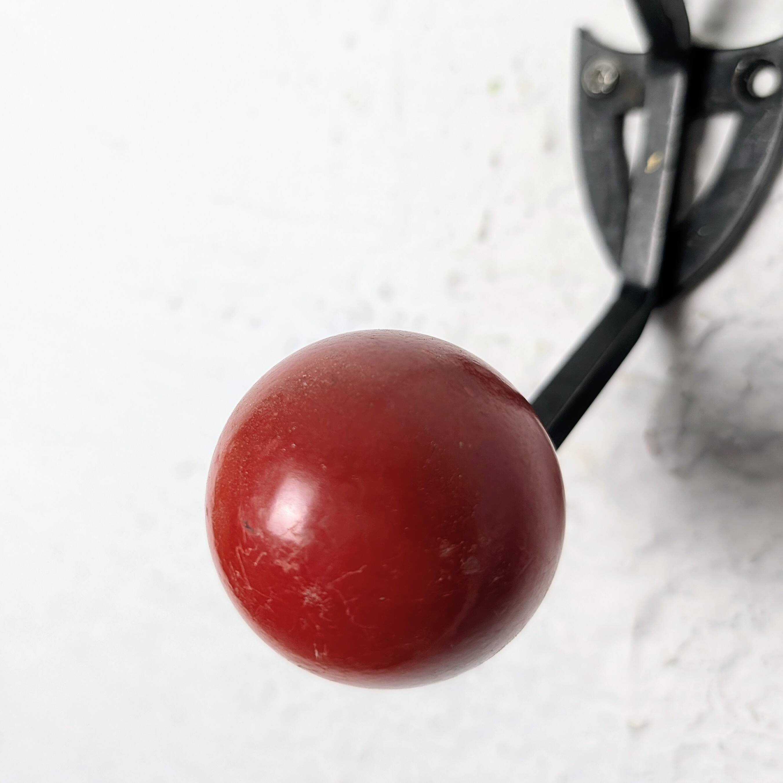 Vintage 1950 Wall Hook Metal and Lacquered Wood