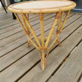 Vintage bamboo and rattan coffee table