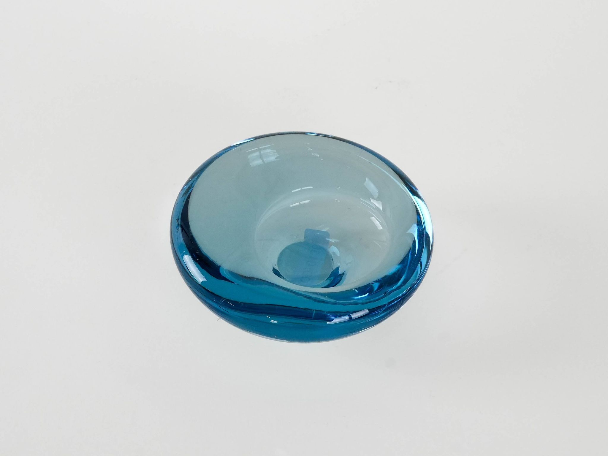 Glass platter, Danish design, 1960s, manufacturer: Holmegaard, designer: Pe