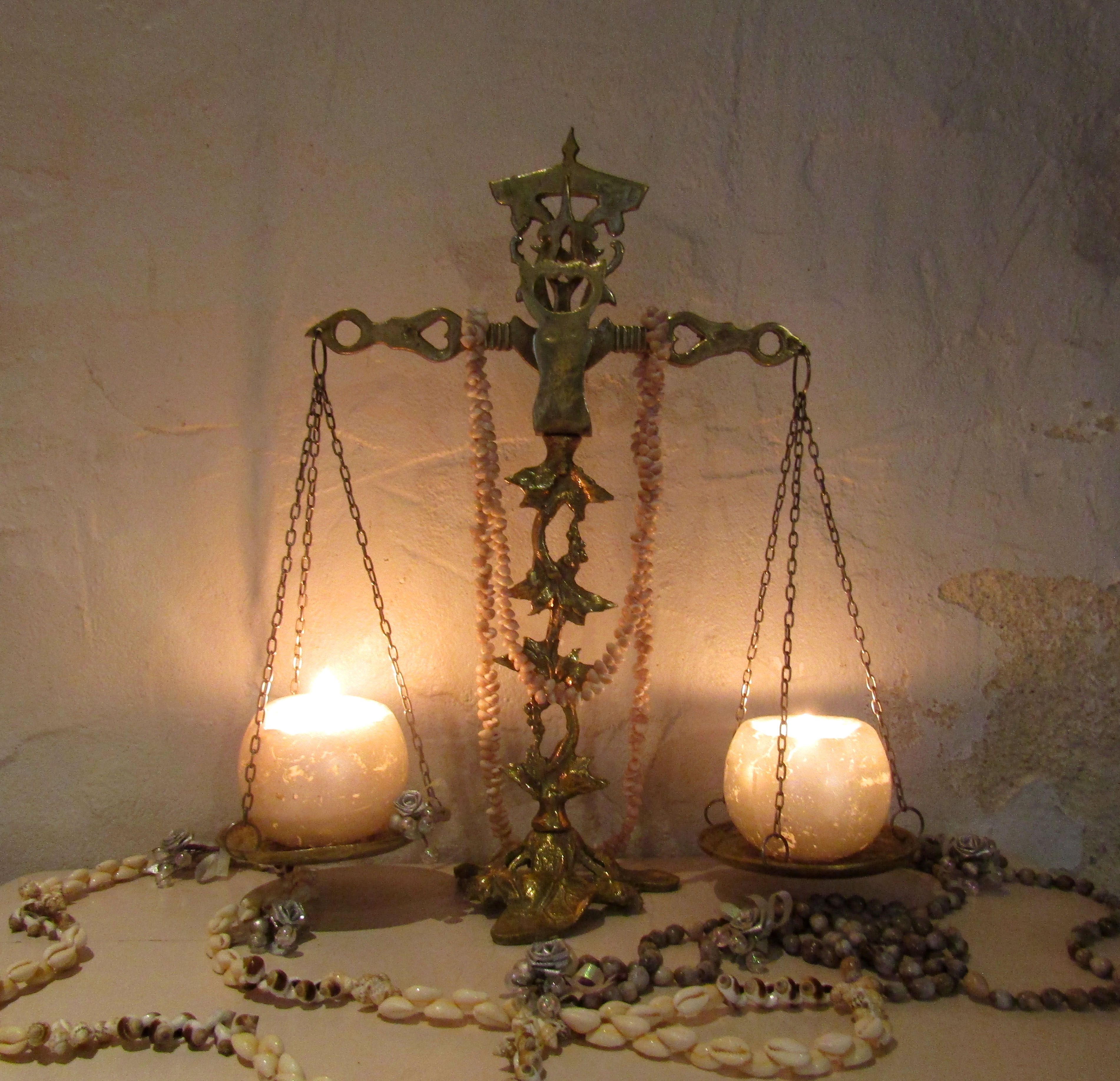 Vintage brass apothecary scale