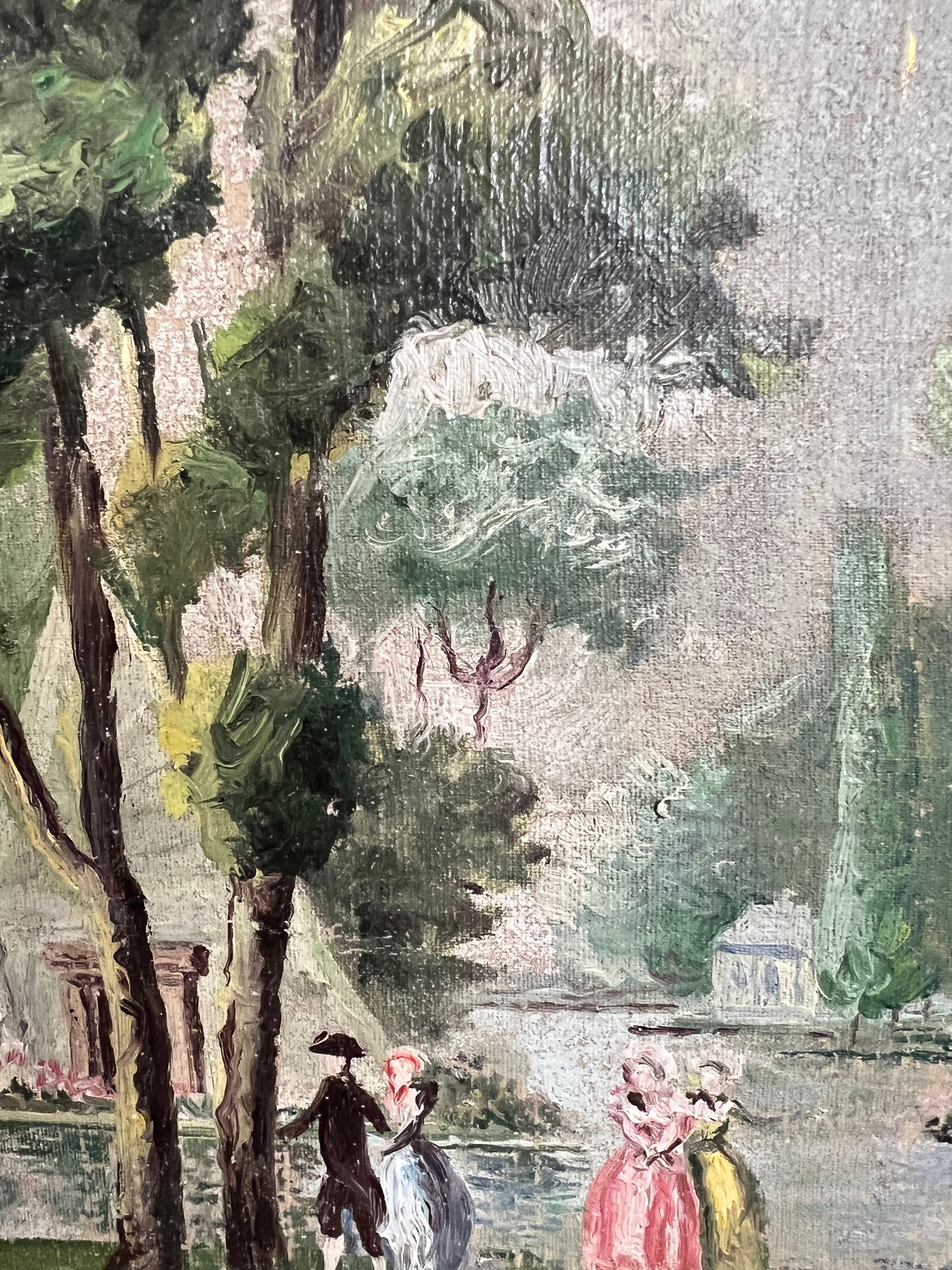 Trumeau mirror gilded wood landscape décor 69x124cm