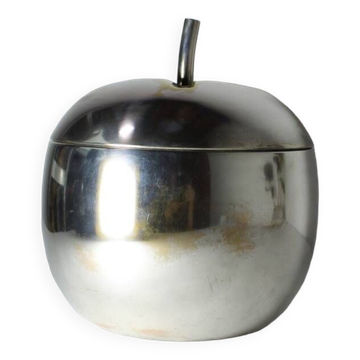 Seau à glace tomate métal argenté vintage Italie 1960