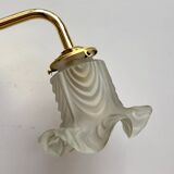 Gold bent applique vintage glass tulip