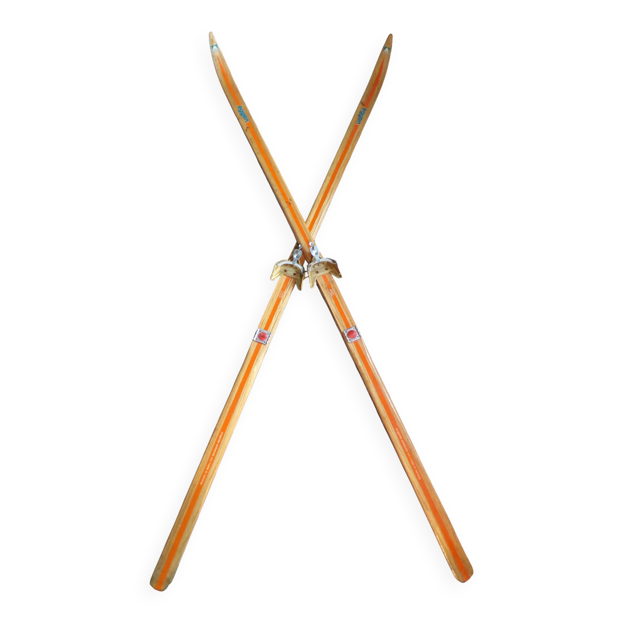 Paire de skis vintage en bois L=202cm