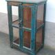 Blue wooden showcase