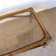Rattan coffee table and vintage smoked glass top