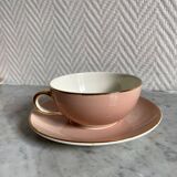 Set of seven pink Villeroy Boch porcelain cups