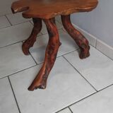 Small vintage brutalist wooden coffee table